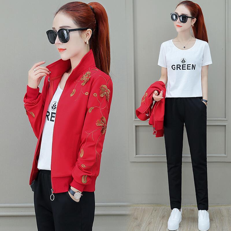 珂卡慕kekamu春新款韩版运动服女士套装户外健身衣休闲女装三件套