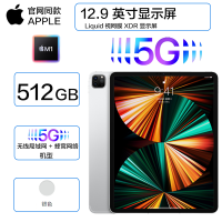 苹果(Apple) iPad Pro 12.9英寸 M1芯片 512G 全网通5G版+WiFi 视网膜XDR屏 平板电脑 银色 海外版