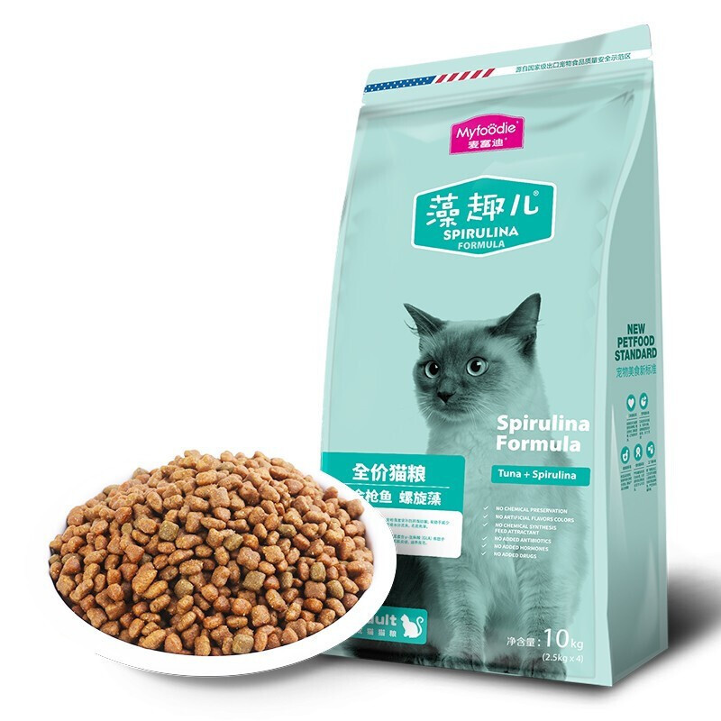 麦富迪藻趣儿全价通用型猫粮(三文鱼螺旋藻)金枪鱼幼成猫粮增肥补钙 [囤货]金枪鱼+螺旋藻成猫粮10kg