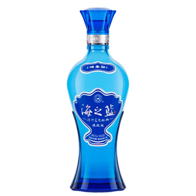 江苏洋河酒厂出品海之蓝42度520ml1瓶单瓶装礼盒装浓香型白酒视频