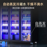 新飞(Frestec)商用风冷冷藏柜展示柜冰柜啤酒柜水果保鲜柜饮料柜超市便利店酒吧双门全屏展示柜750L[豪华款]