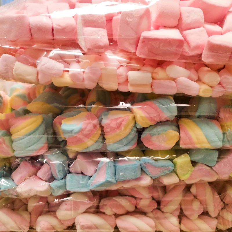 伊高彩色棉花糖心形爱心花粒小圆柱彩虹蛋糕西点烘焙装饰雪花酥大颗粒