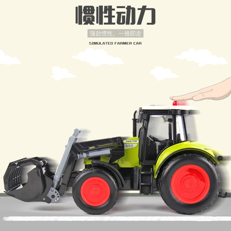 大号儿童拖拉机智扣农夫车收割机模型玩具车开荒者农场拖车工程车男孩