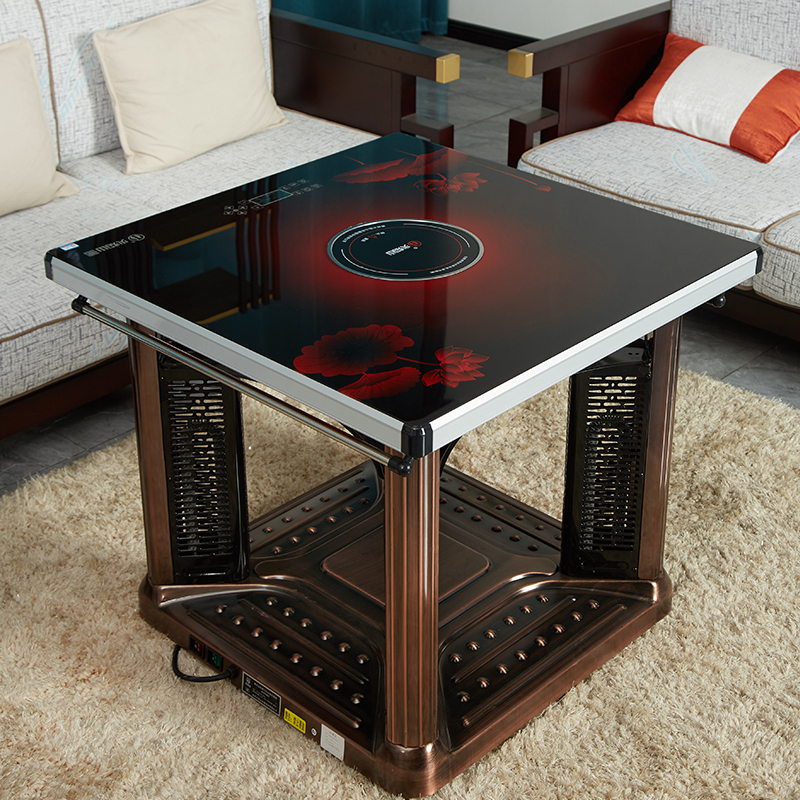 火焰山电暖桌取暖桌家用四面取暖电暖炉多功能烤火桌子