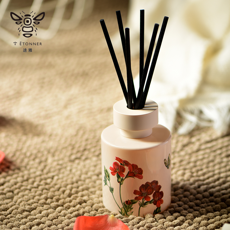 途雅 车载香薰汽车室内高级香氛精油摆件 藤条香薰油120ml+6根藤条 EH-GD120G 夏暮天竺葵