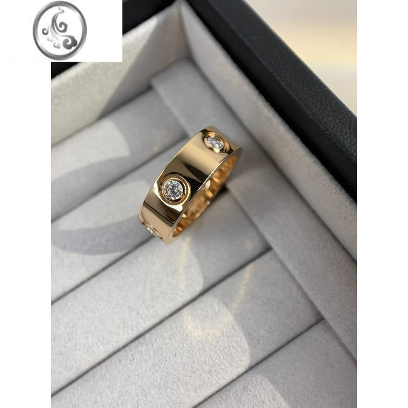 jimi六钻情侣戒指电镀玫瑰金love对戒男女不掉色镶钻结婚礼物指环