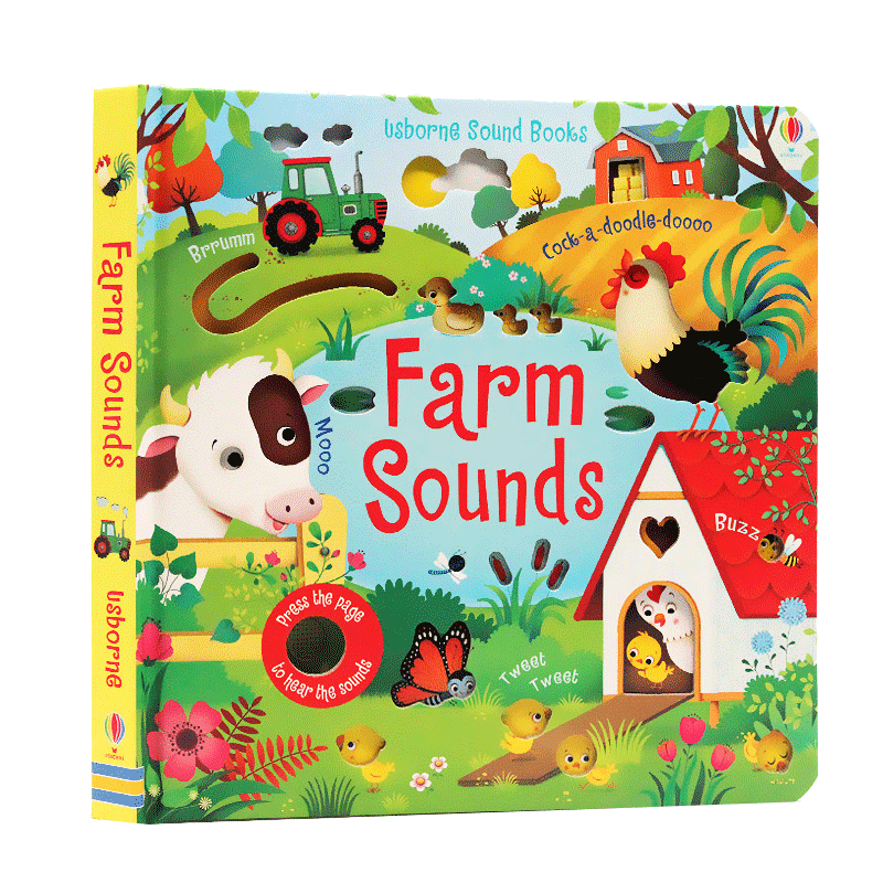 [正版]Usborne农场奇妙触摸发声书 Farm Sounds book 聆听农场的各种声音英文原版绘本 低幼儿童启高清大图