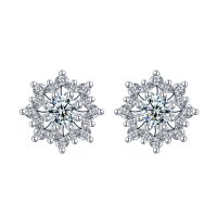 GZUAN古钻珠宝 初雪 18K金钻石女士耳钉耳环 E1819