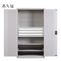 苏久冠工具柜加厚铁皮储物柜工厂车间用带抽屉汽修多功能收纳柜通门内三抽柜灰白色