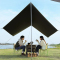 骆驼(CAMEL)户外黑胶天幕帐篷露营野餐加厚防晒便携遮阳棚野炊公园野营防小雨棚 流沙金 135CA1T023