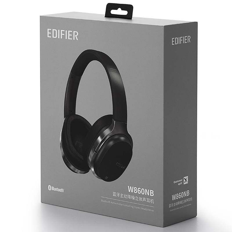 漫步者(EDIFIER) W860NB复合式主动降噪头戴蓝牙耳机 黑色