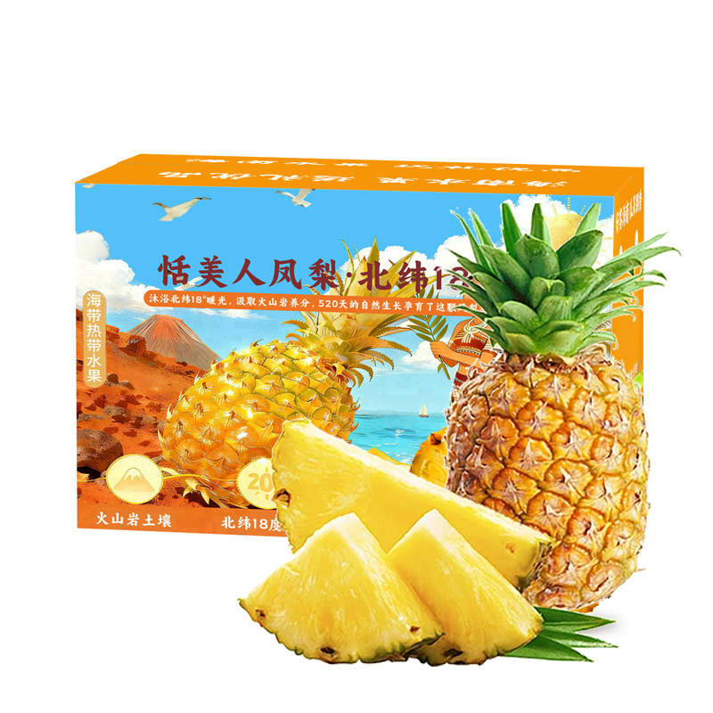 【苏鲜生】海南金钻凤梨 净重2.5斤 1-2个 中果 当季新鲜水果 酸甜多汁 产地精选