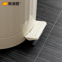 欧润哲(ORANGE) 12升缓降静音脚踏垃圾桶 圆形带盖家用大厅收纳桶卫生间酒店清洁筒102103