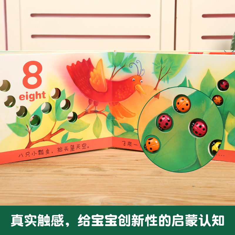 和我一起数瓢虫 [正版]乐趣趣趣味创意触感玩具书和我一起数星星幼儿启蒙认知益智玩具宝宝趣味识单词 和我一起数瓢虫 和我一高清大图