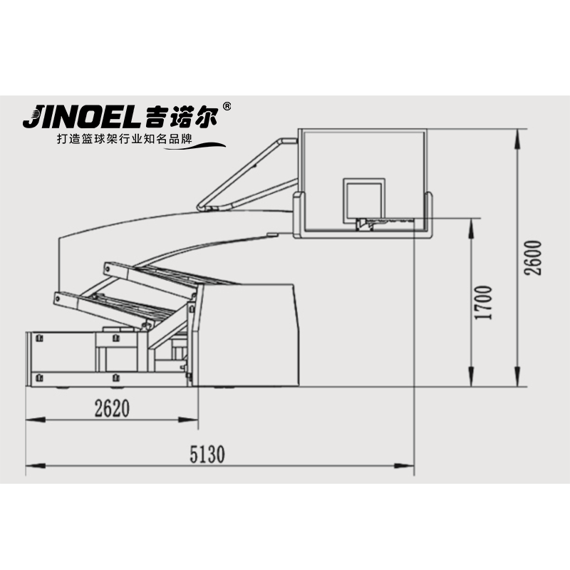 吉诺尔篮球架JNE-1001电动液压篮球架高清大图
