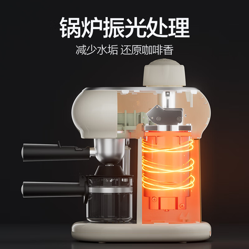 磨客(MOKKOM)桌面意式咖啡机 MK-382W牛奶白