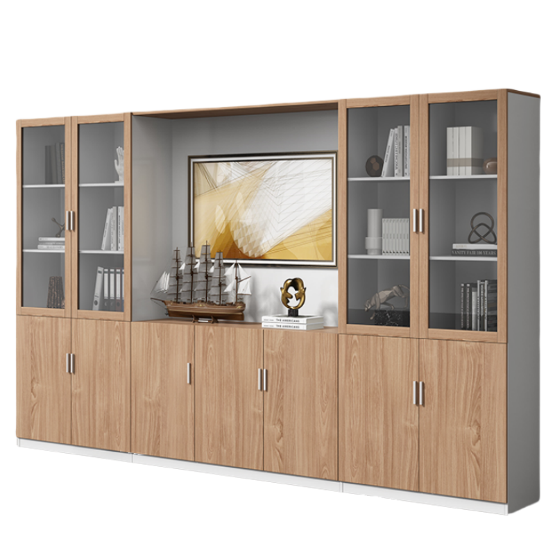 铭思达书柜七门个高清大图