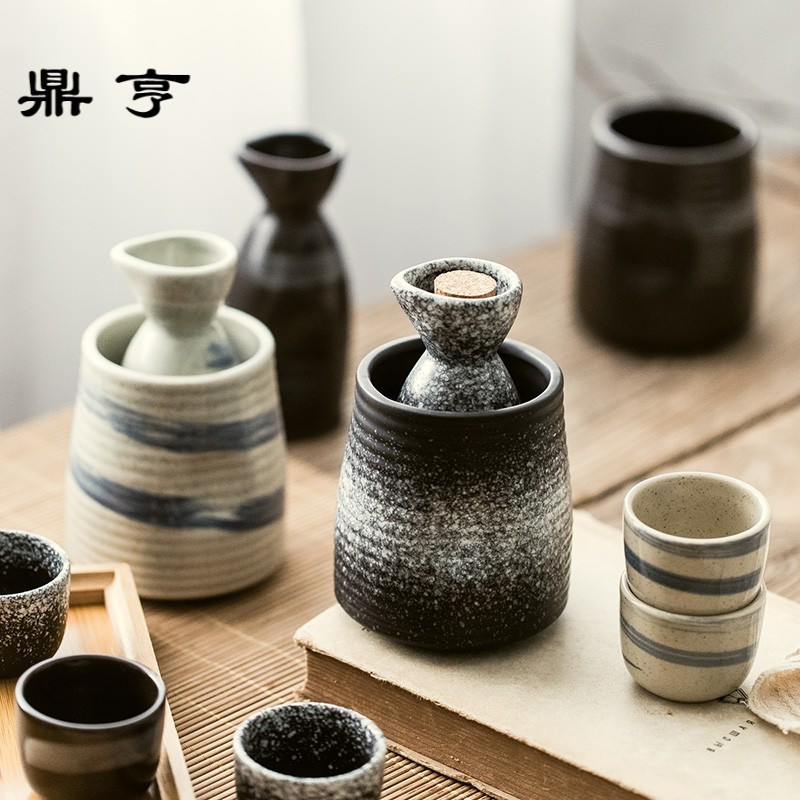鼎亨日式陶瓷清酒酒具套装温酒器烫酒壶热酒壶家用黄酒瓶白酒杯分