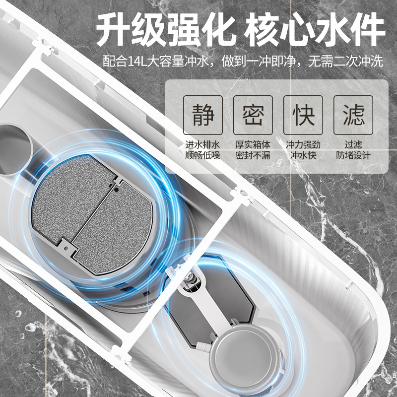 高压冲水箱储水厕所蹲便器水箱卫生间家用马桶蹲坑配件工厂直销-14L大容量加厚箱体(送安装包75管)+喷枪套装