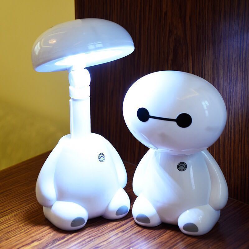 迷你可爱大白台灯充电式护眼学习小台灯可爱卡通小夜灯工作写字灯