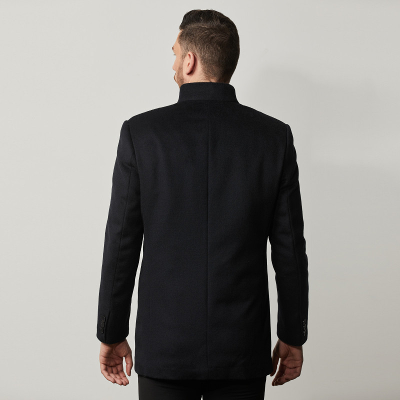 Nautica Tailored秋冬新品男士中长款水貂毛领白鸭绒保暖毛呢大衣