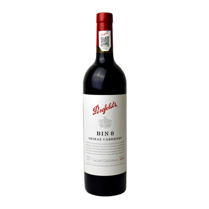 澳洲进口红酒 奔富BIN8赤霞珠设拉子干红葡萄酒750ml 名庄单瓶装