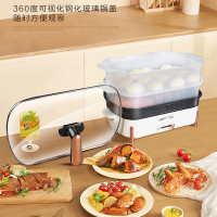 苏宁宜品 多功能料理锅 鼎味3白色无蒸笼 大容量可视电火锅不粘锅XPD-9002(SNYP-DHG5L-W01)