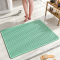新款浴室防滑垫家用淋浴房地垫卫生间防摔脚垫环保TPE洗澡专用垫子 50CM*80CM【急速排水】 编织纹-马尔斯绿