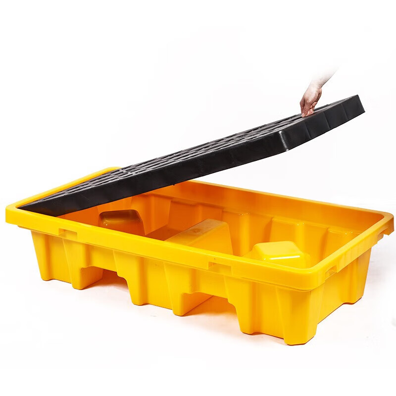 戴劲防渗漏托盘塑料危废危化学品防泄漏二次容器废液机油桶接油盘四桶托盘款1250*1250*170mm高清大图
