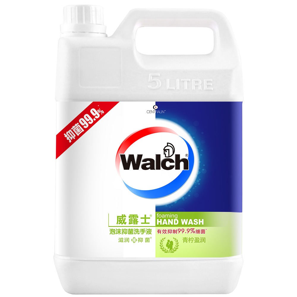 威露士健康抑菌洗手液5L大桶10斤装健康呵护倍护滋润 青柠盈润(泡沫款补充液)
