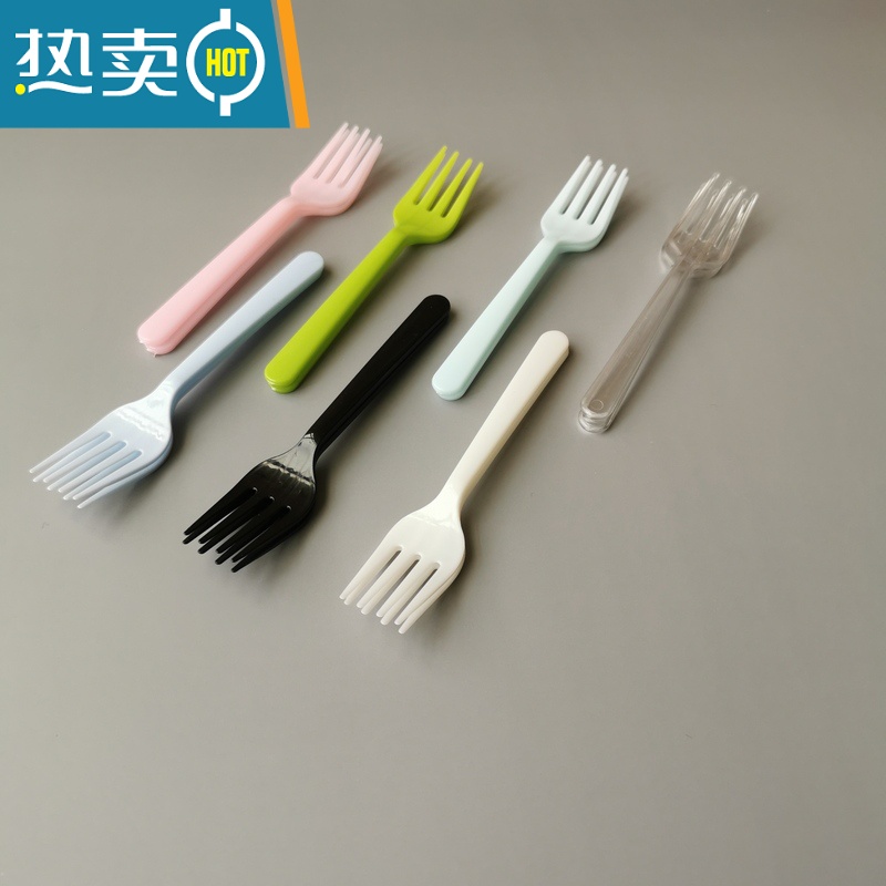 敬平蛋糕叉 生日水果叉沙拉叉子儿童果叉单独包装塑料甜品叉 散装1000只蓝色牙签高清大图