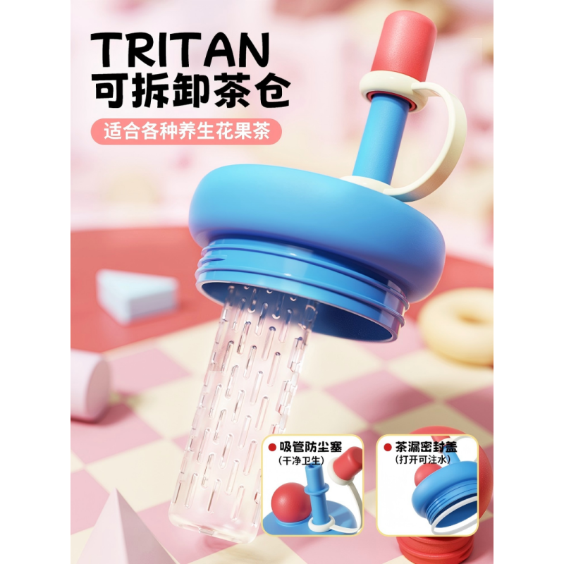 GOOM 格沫想象系列冰霸杯 格纹款(软吸管+防漏+茶仓)