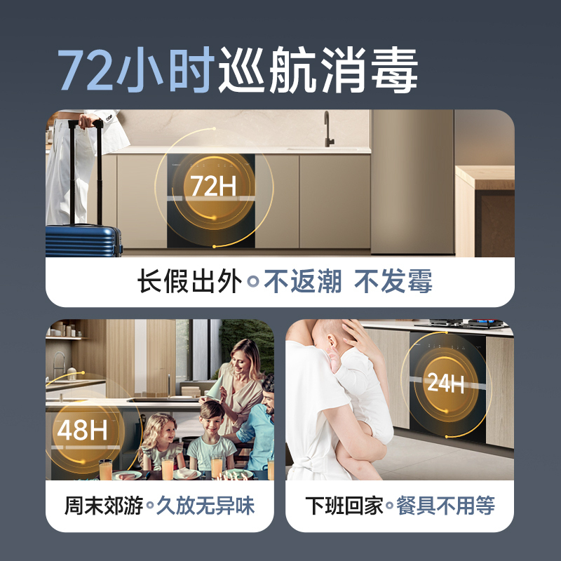 康宝(Canbo)家用嵌入式消毒柜四层全二星304不锈钢热风循环消毒碗柜XDZ135-ER800