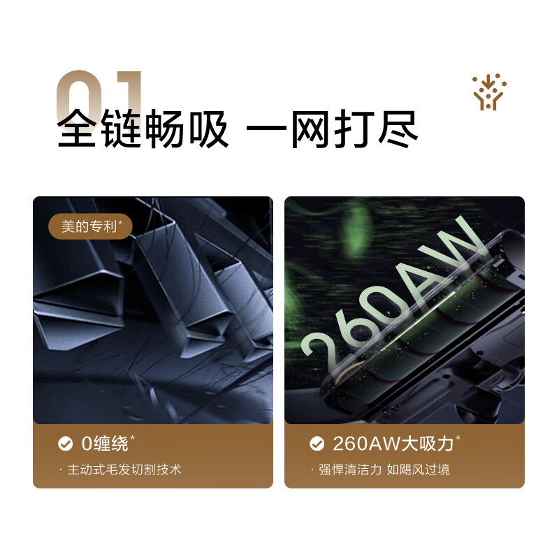 美的(Midea)吸尘器家用F30无线手持吸尘器 绿光显尘 除螨除尘车载轻量大吸力高清大图