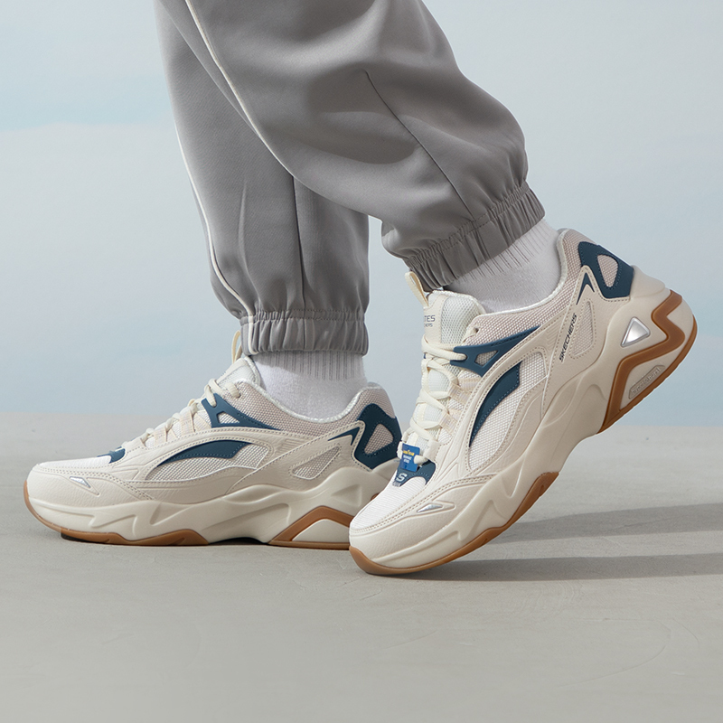 Skechers/斯凯奇男鞋新款网面透气熊猫鞋轻质缓震休闲鞋232426-NTBL ZP
