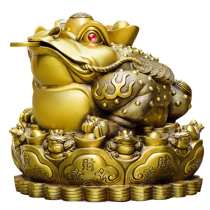 美帮汇金蟾摆件 金蟾摆件特大号三脚金蟾蜍铜收银台高清大图