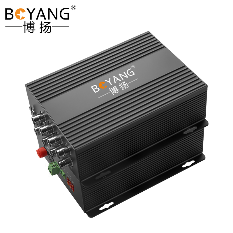 博扬 同轴高清数字视频光端机 8路视频+1路反向数据 兼容大华CVI/雄迈AHD FC接口 1对