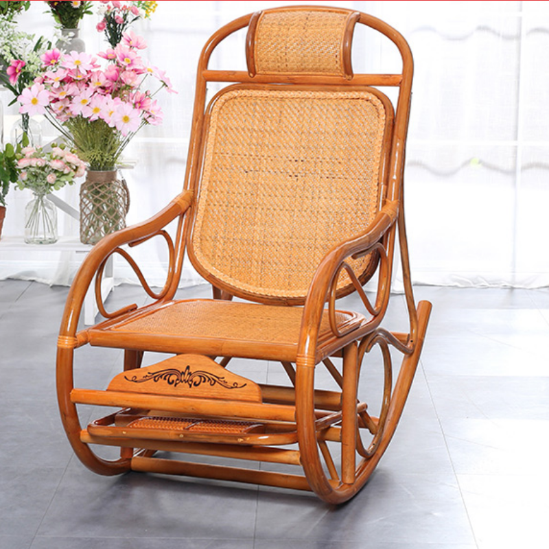 顶鸿dhhy0831天然藤椅摇椅逍遥椅真藤编老人摇摇椅躺椅午休睡椅阳台