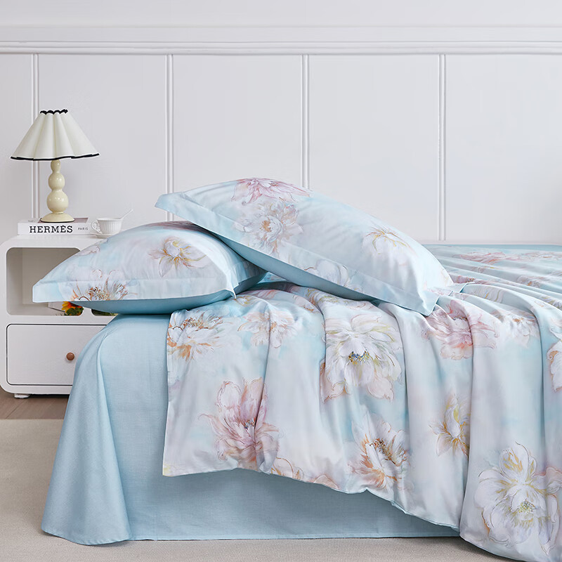 梦洁家纺[团购]四件套 纯棉四件套:花香醉梦 床单款 (被套200*230cm)高清大图