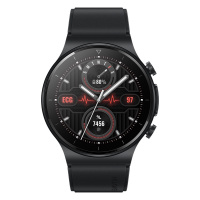 华为/HUAWEI WATCH GT 2 Pro 智能手表 ECG 金卡限定版 腕部单导心电采集器 曜石黑 黑色氟橡胶表带