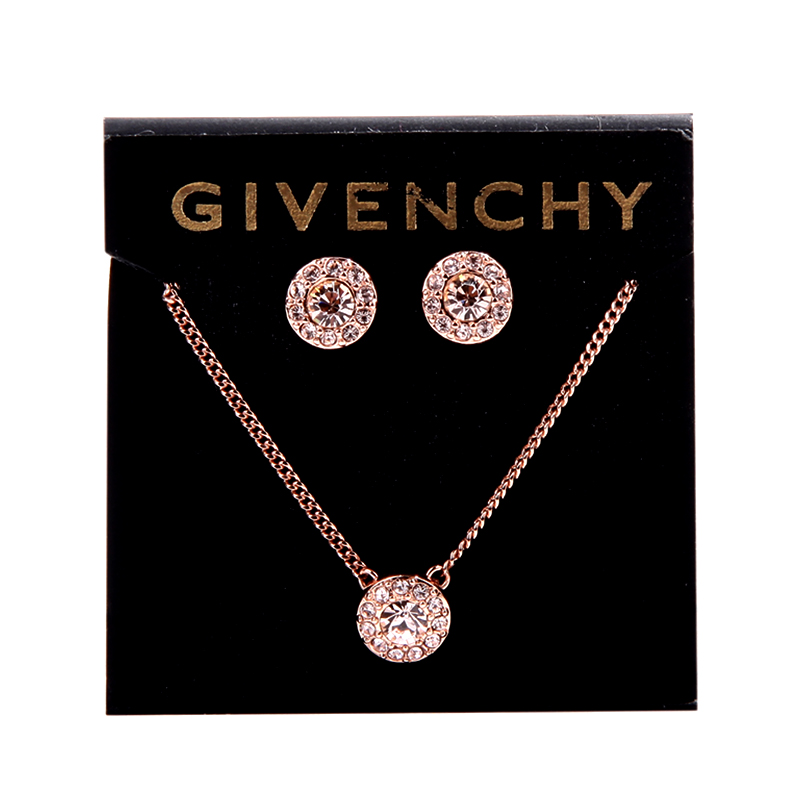 Givenchy/纪梵希 施华洛世奇人造水晶耳钉项链套装高清大图