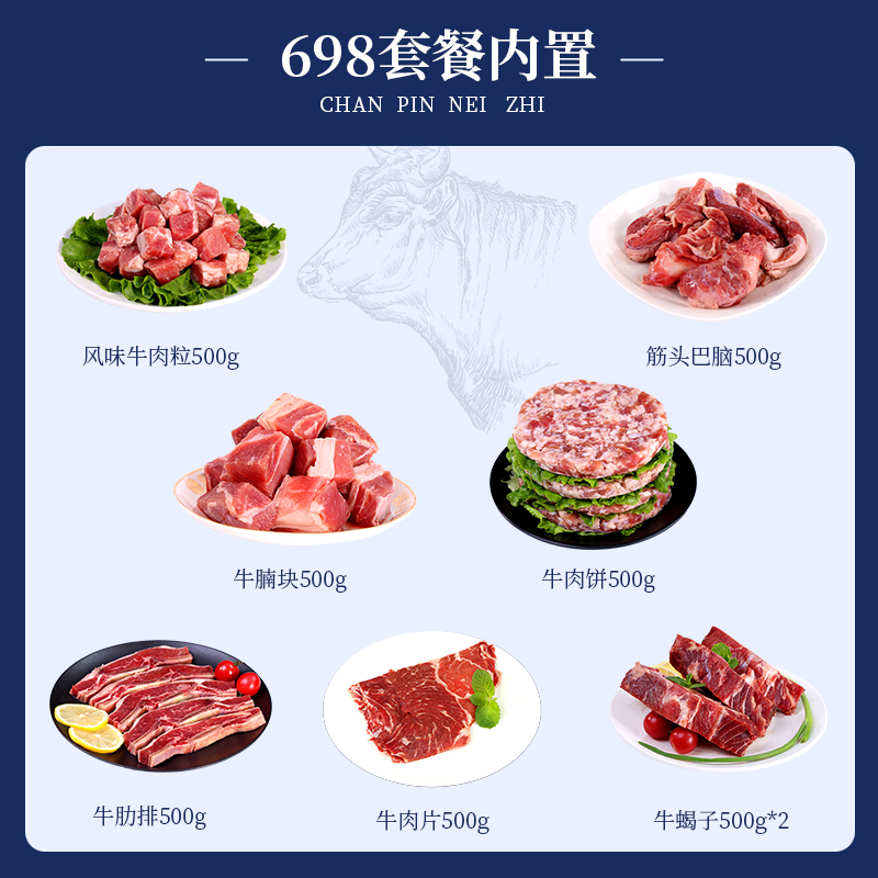 鲜飨 澳洲精选谷饲安格斯698牛肉礼盒4000g 非质量问题不支持退货高清大图