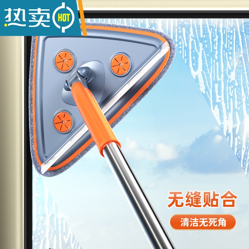 敬平擦玻璃器高层家用双面玻璃擦伸缩杆清洁工具刮窗户玻璃器 刮擦一体[150cm伸缩杆]玻璃擦共5布高清大图