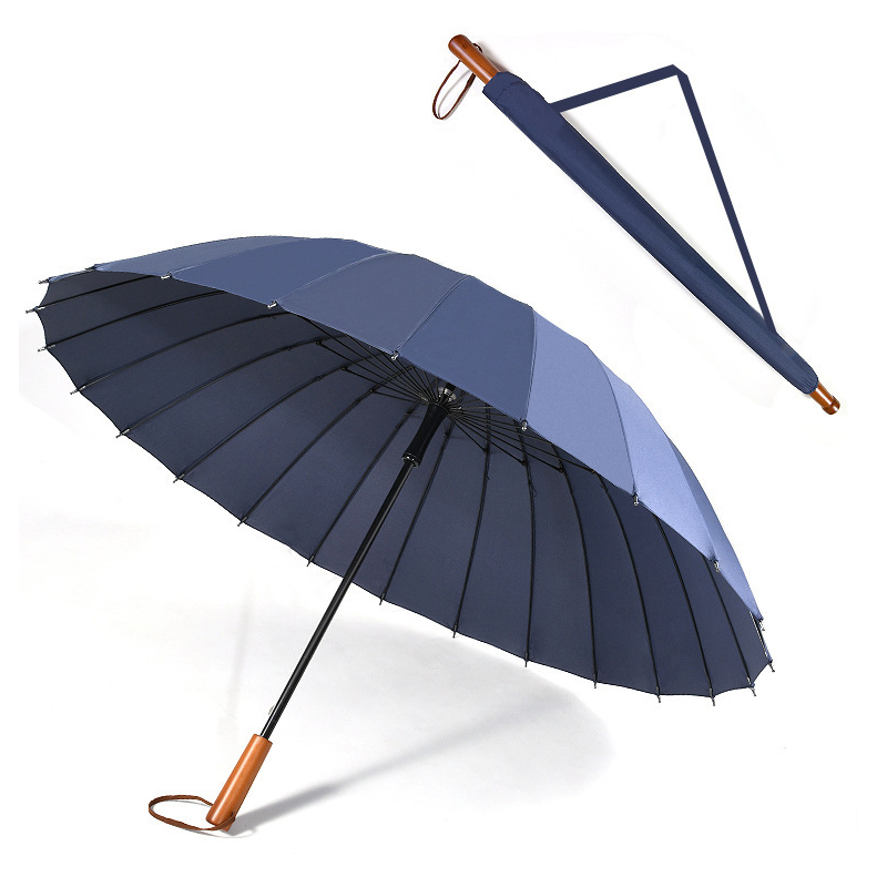 步宽 直杆自动长柄商务雨伞24骨 BY-3642/把高清大图