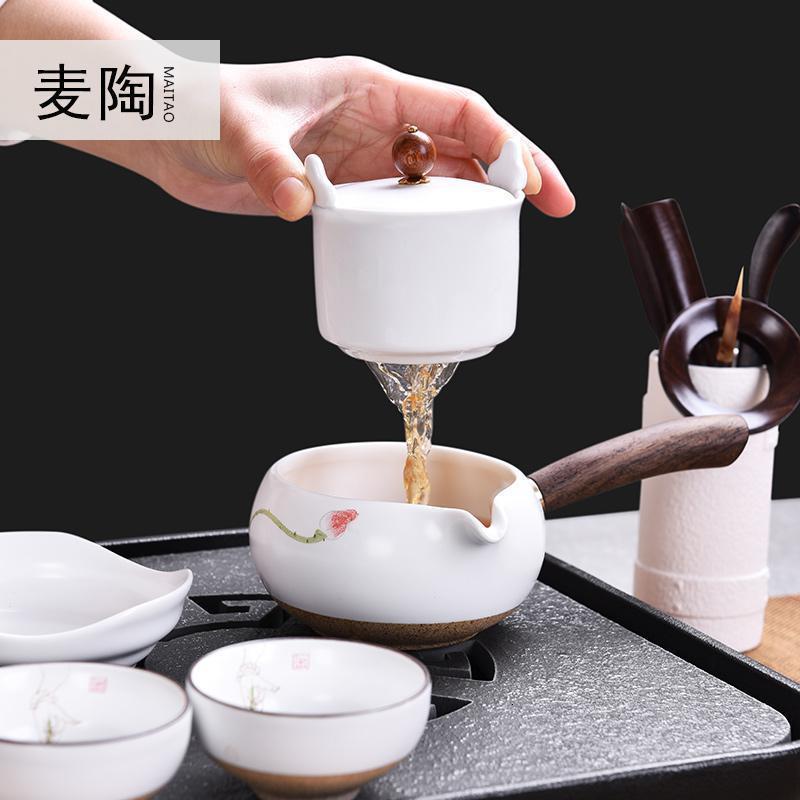 美帮汇乌金石茶盘茶具套装家用现代简约手绘整套功夫茶具一壶四杯高清大图