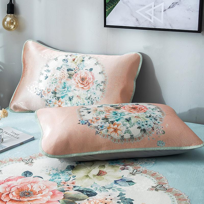 家柏饰(CORATED)1.8m1.5床2.0米空调席子冰丝凉席可水洗折叠夏季三件套可机洗高清大图