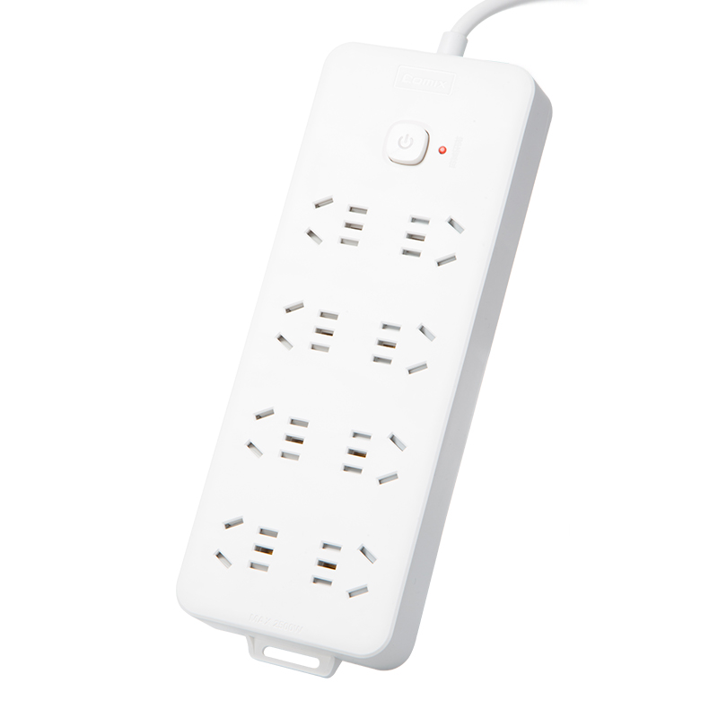 齐心(COMIX) PCP-WZ848 8位40孔 总控全长5米 延长线插座 (计价单位:个) 白色高清大图