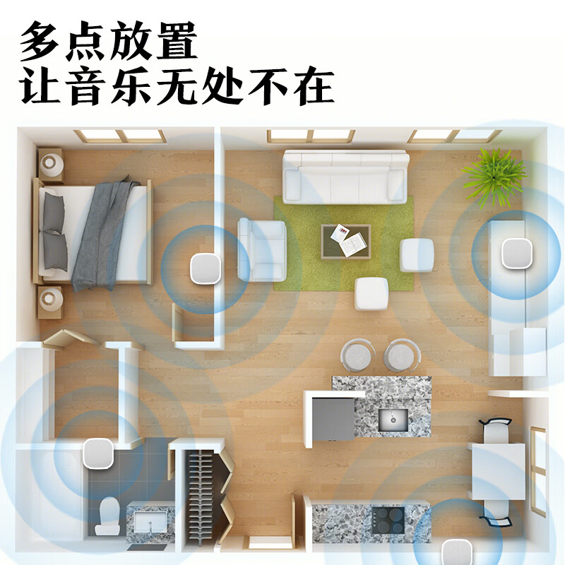 纽曼蓝牙音箱吸顶喇叭S1无线版 副机 无线吸顶音响立体声吊顶天花板公共广播喇叭音箱卧室客厅餐厅店面商用高清大图