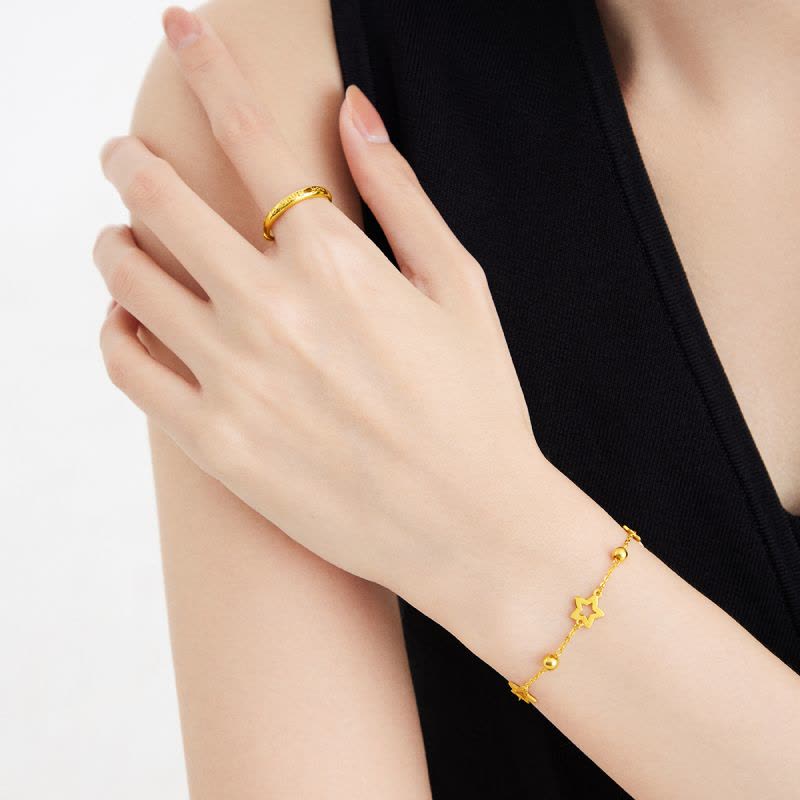 周大福love you情侣足金黄金戒指女计价(工费120元)EOF185图片