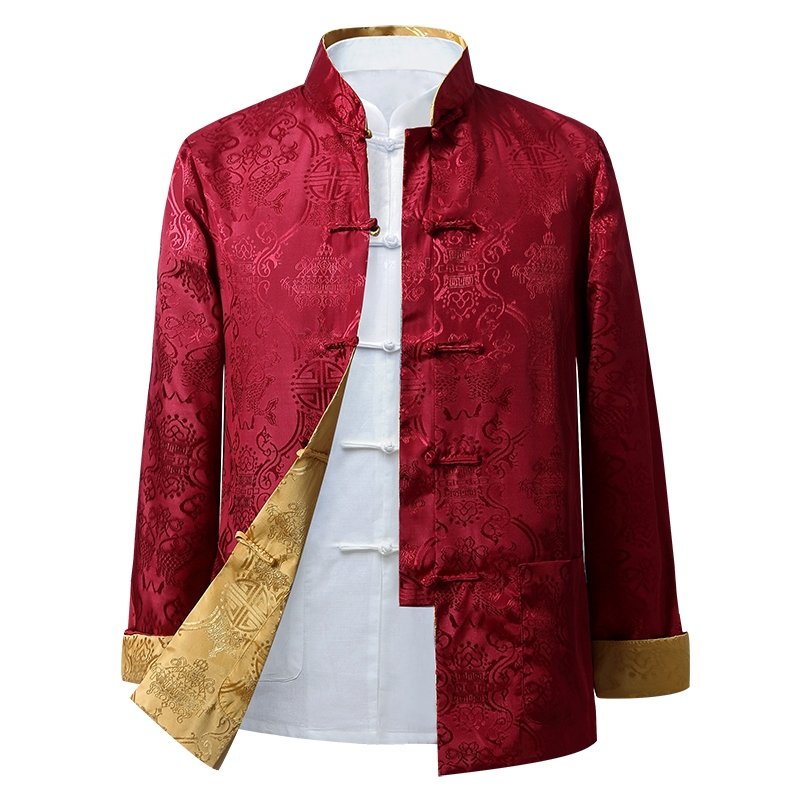 中国风唐装男中青年演出服装礼服